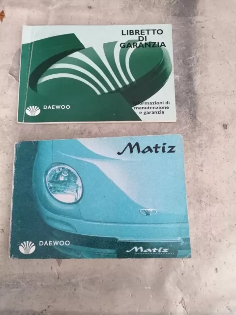 matiz daewoo libretto libro manuale uso e manutenzione + garanzia book owners