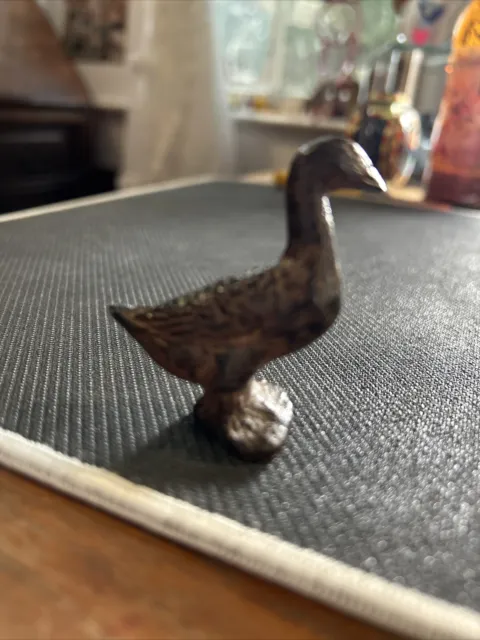 VTG Solid Brass Miniature Duck Figurine Home Easter Decor Collectible