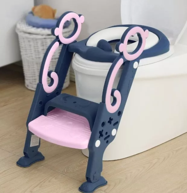 Toddler/Kids Potty Training Toilet Seat with Safety Stool Ladder & Splash Guard