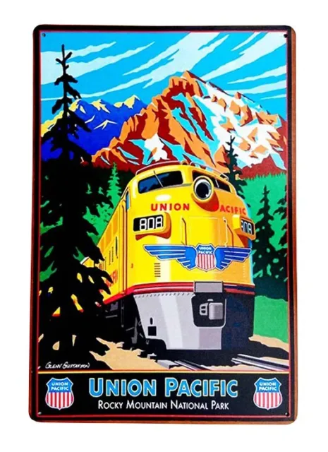 Union Pacific Railroad Rocky Mountain National Park Vintage Metal Sign