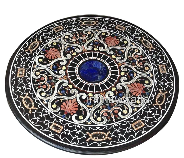 Plat Décoratif En Marbre Blanc Incrusté De Fleurs – 9 Pouces, Travail Artisanal Indien Antique