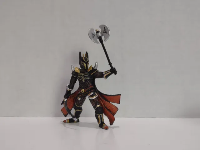 Papo 2006 Medieval Black Knight Warrior Figure Sword and Axe Fantasy