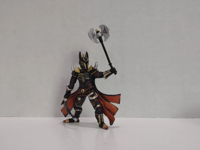 Papo 2006 Medieval Black Knight Warrior Figure Sword and Axe Fantasy