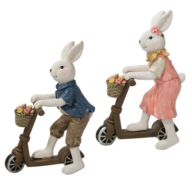 Easter Bunny Kids Toys Cake Toy Bunny Statue Rabbit Figures Resin