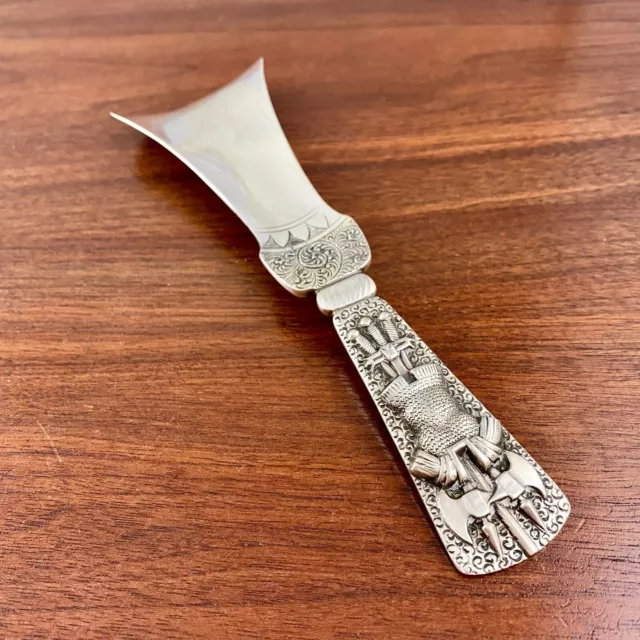 Rare Shiebler Aesthetic Sterling Silver Shoehorn Applied Armor  & Battle Axes