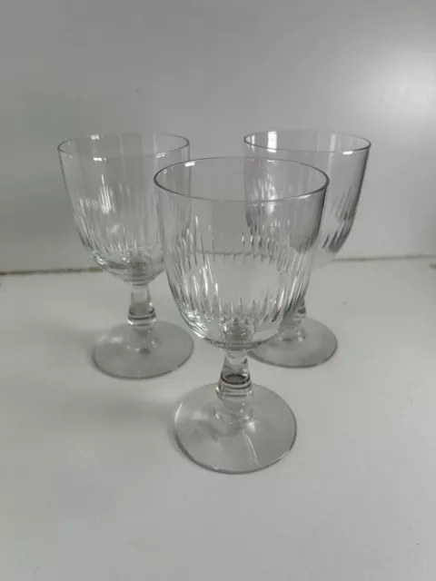 LOT DE 3 VERRES ANCIENS CRISTAL TAILLÉ 15,5cm BACCARAT? SAINT LOUIS?