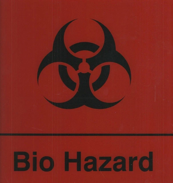 Door Sign "Bio Hazard" 9" x 9" Single Side - RED & BLACK Acrylic