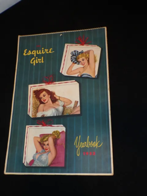 Esquire Girl 12 Month Calendar Yearbook Pin-Up Al Moore RARE 1952 Complete Large