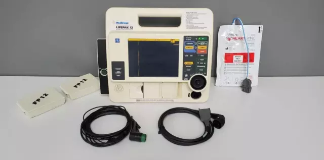 Physio Lifepak 12 Biphasic 3 Lead ECG Pacing Analyze warranty patient ready