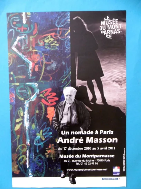 MASSON André Affiche originale 2010 Un nomade à Paris abstrait surréalisme art