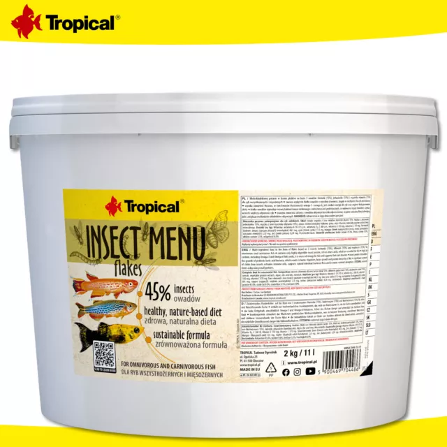 Tropical 11 L Insecte Menu Flakes pour Alles- Et Chair à Manger Poissons