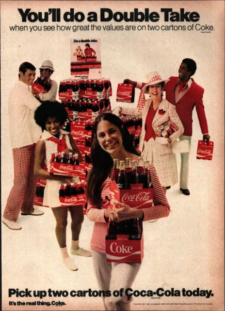 1973 Coca-Cola - You'll Do A Double Take - People Shopping Coke - Print Ad c6
