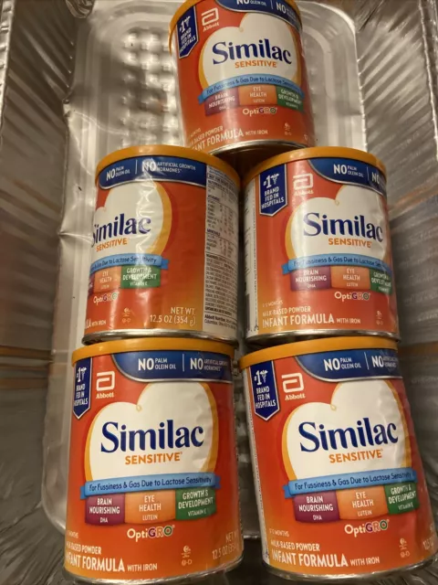 5 Cans of Similac Sensitive 0-12 Months (12.5 Oz) each.  Exp 11/1/24 Free Ship