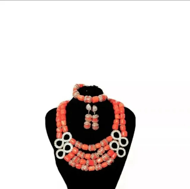 Luxurious Fashionista's Coral African Jewelry Set Women Necklace Niger – My  African Fashionista