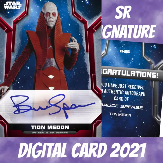 Topps Card Trader Star Wars Tion Medon Holocron Lightsabers Signature 21 Digital