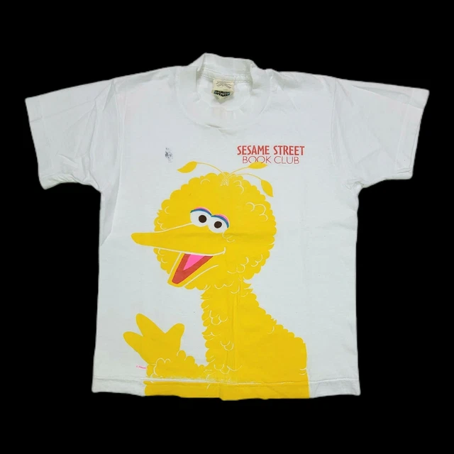 Vintage 90s Sesame Street Book Club Big Bird Head Henson Graphic T-Shirt 10-12