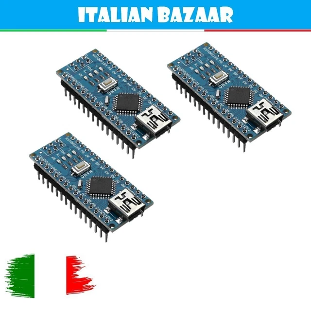 3x Arduino Nano, scheda di sviluppo microcontrollore ATmega328 compatibile USB
