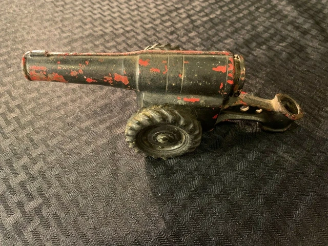 Vintage  Cast Iron Big Bang Carbide Cannon 9" cast iron miniature Toy