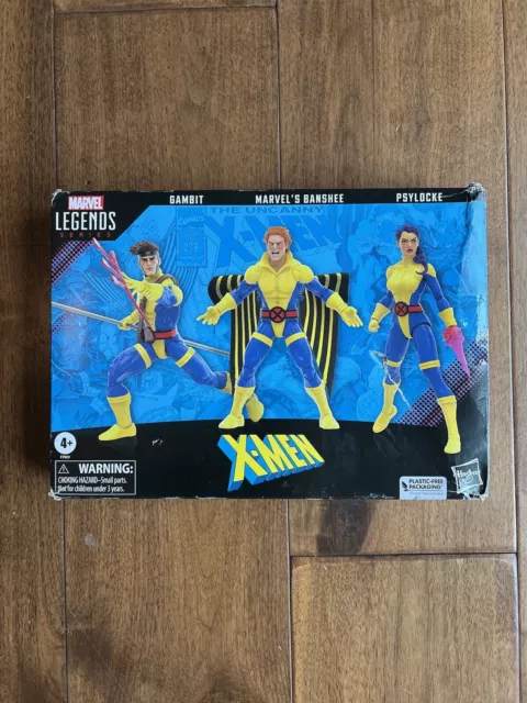 Juego de figuras de acción de 6" Hasbro Marvel Legends Series: Gambito, Banshee y Psylocke