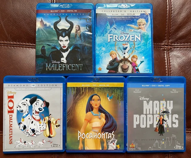 Disney Blu-ray / DVD Frozen Pocahontas Mary Poppins Maleficent 101 Dalmatians