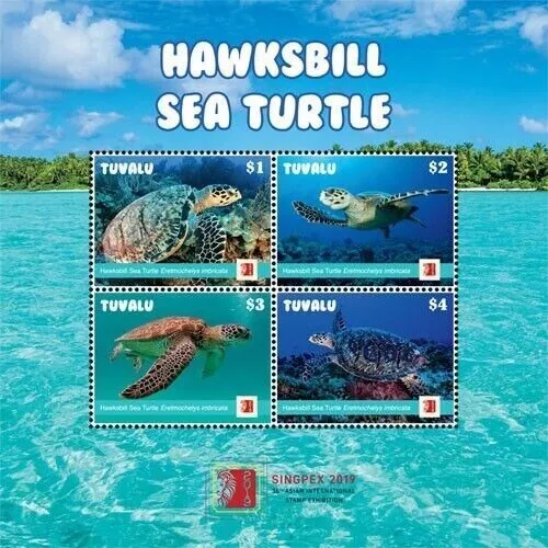 Tuvalu 2019 - Hawksbill Sea Turtle - Sheetlet - MNH