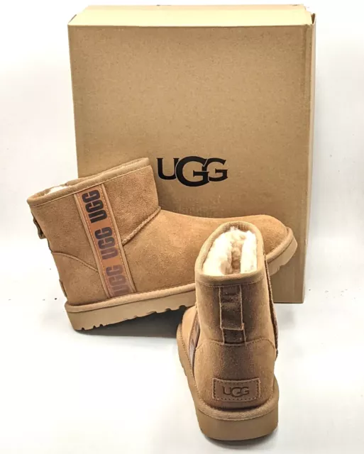 UGG Women's Classic Mini Side Logo II Boots [Chestnut Brown, Size 6] - NEW w Box