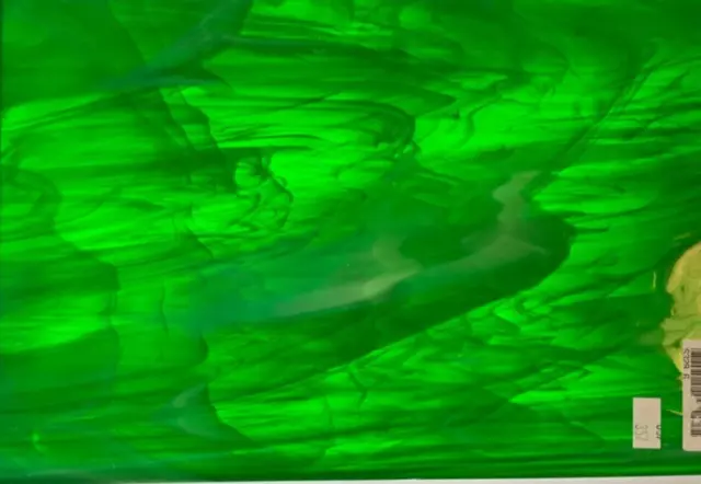 Dark Green/White Wispy #SP329-6 Spectrum Stained Glass Sheets 12" by 8" #357