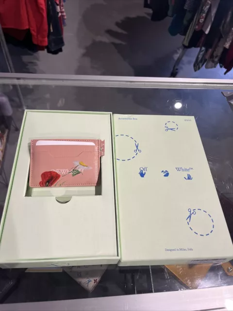 Off-White Flowers New Card Holder Nude Red New With Box Virgil Abloh