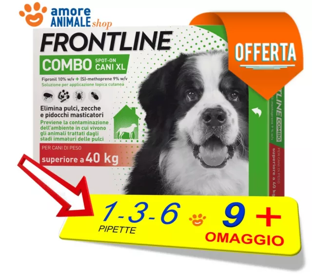 Frontline Combo Cane oltre 40 kg  3 / 6 / 9 / 12 pipette Antiparassitario Cani