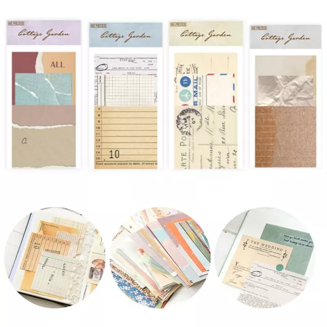Libro de recortes y diario de papel de fondo vintage hágalo usted mismo 60 piezas