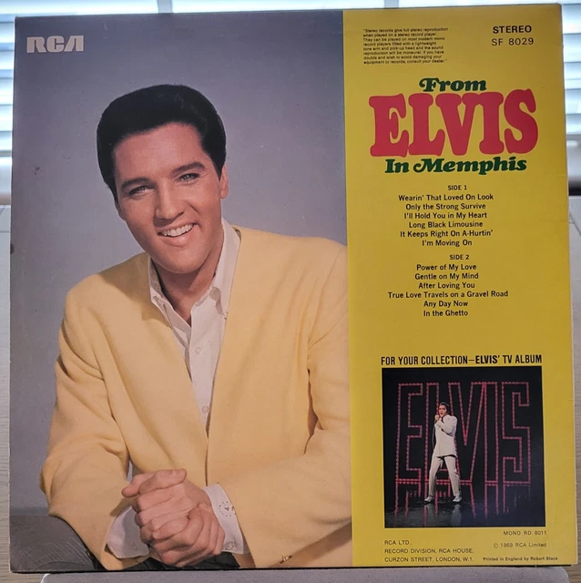 ORIGINAL UK ELVIS Presley LP From Elvis In Memphis Record Victor SF ...