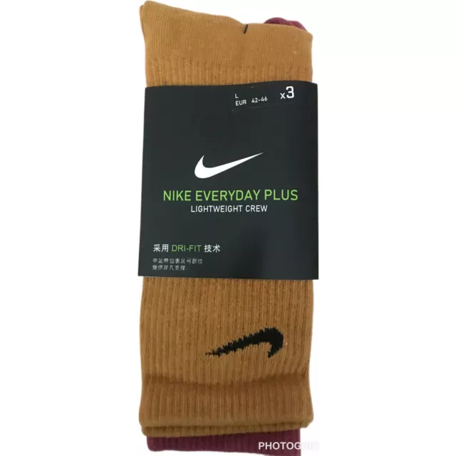 NIKE SOCKS CREW LENGTH  3 PACK Mix Colours  TRAINING SOCK GYM 9-12