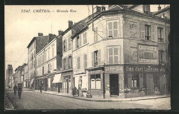 CPA Creteil, Grande Rue, Vins Café Liqueurs