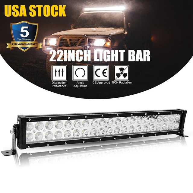 22"inch 1200W LED Work Light Bar Spot Flood Combo Dual Row ATV Truck Off-road