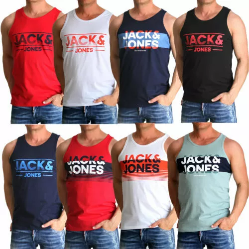 Jack & Jones Herren Tank Top Athletic Sport Ärmellos Shirt Round Neck T-Shirt