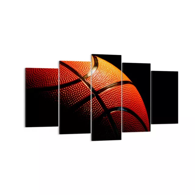 Wandbilder 160x85cm 5 tlg Leinwandbild Basketball Spiel Sport XXL Bilder