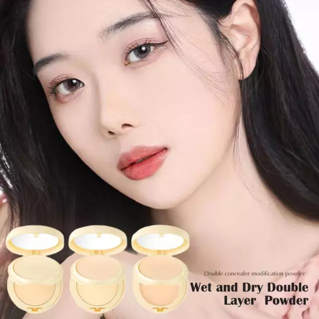 Wet And Dry Double Layer Powder Foundation Makeup Concealer Oil Control HOT U1 3