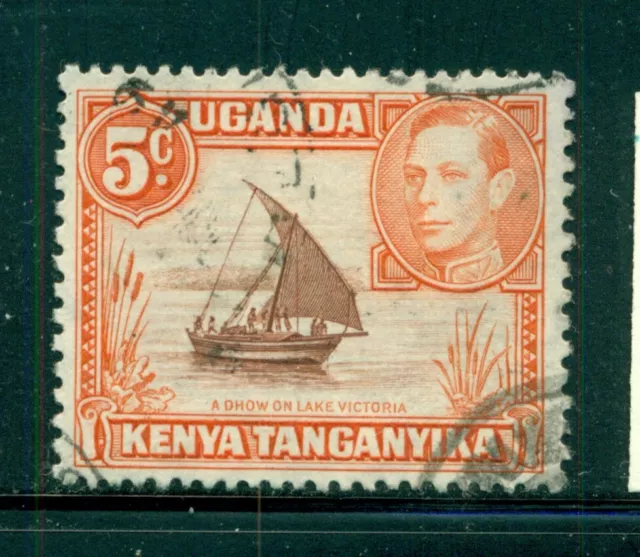 KENYA UGANDA TANGANYIKA 68 SG133 Used 1949 5c KGVI Dhow Perf 13X11&1/2 CV$8