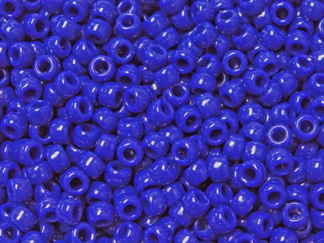 Opaque Blue 9x6mm Pony Beads 500pc. Made in the USA Jolly Store crafts beading