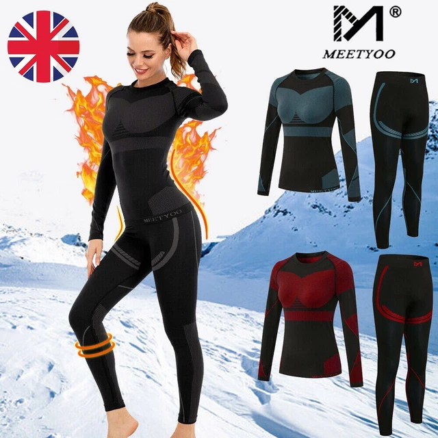 Womens Thermal Underwear Ultra-soft Base Layer Long Johns Set Winter Top  And Bottom Suits