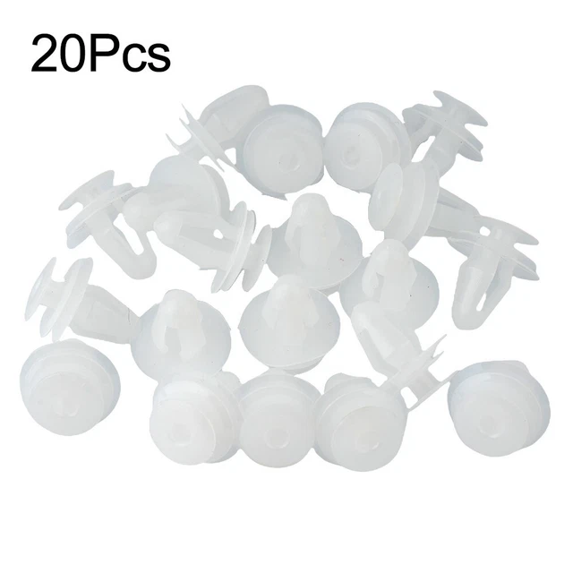 Clips de retenue pour pare-chocs en plastique blanc clips attaches rivet | Pack