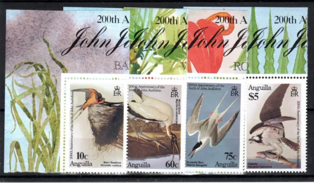 Anguilla 1985 John J Audubon Zweihundertjahrfeier Set Sg 650-53 MNH