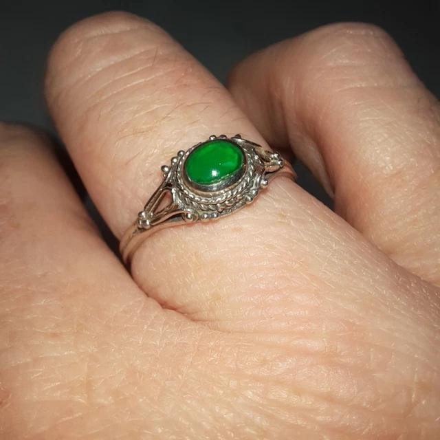 Bague ajustable jade maya argent massif | Bijoux - Créatrice