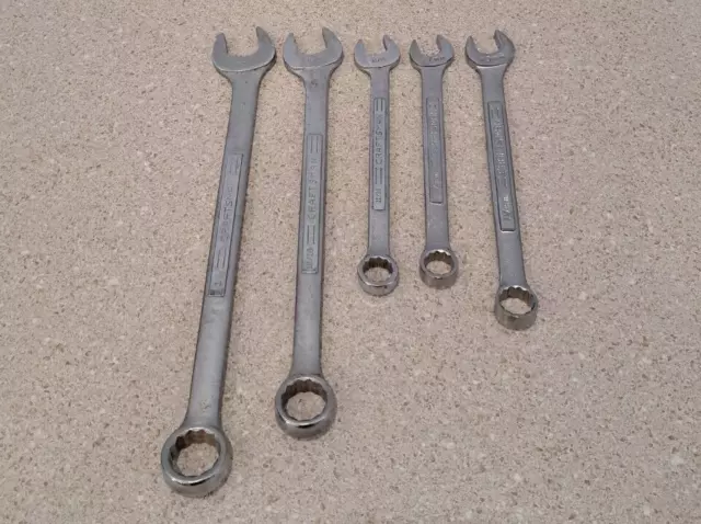 Craftsman Mixed Combination Wrenches Standard & Metric Lot of 5