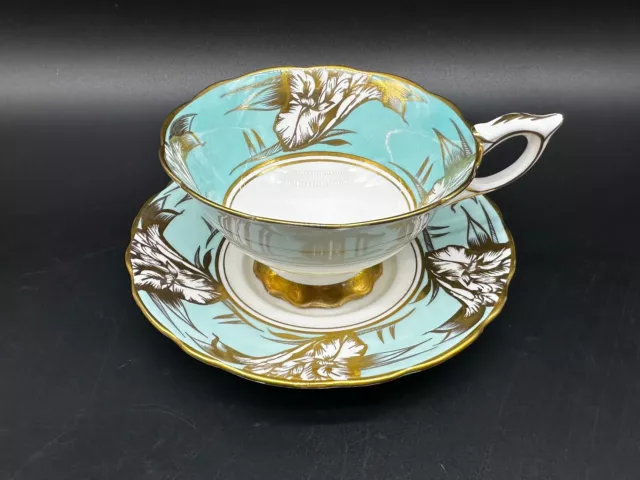 Royal Stafford Turquoise Tea Cup And Saucer Set Bone China England