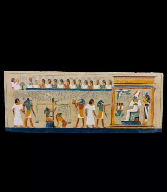 Beautiful wall relief of the Judgment day with ANUBIS (God of the Dead)