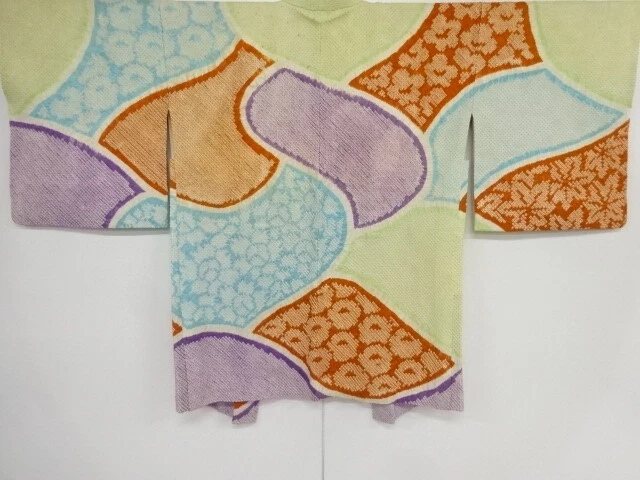 45462# Japanese Kimono / Antique Haori / All Shibori / Peony & Manjukiku
