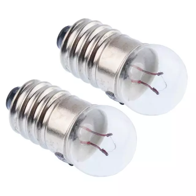 2 X Mes Vis Base Miniature E10 Ampoules Lampes 11mm Diamètre 1.5V-24V