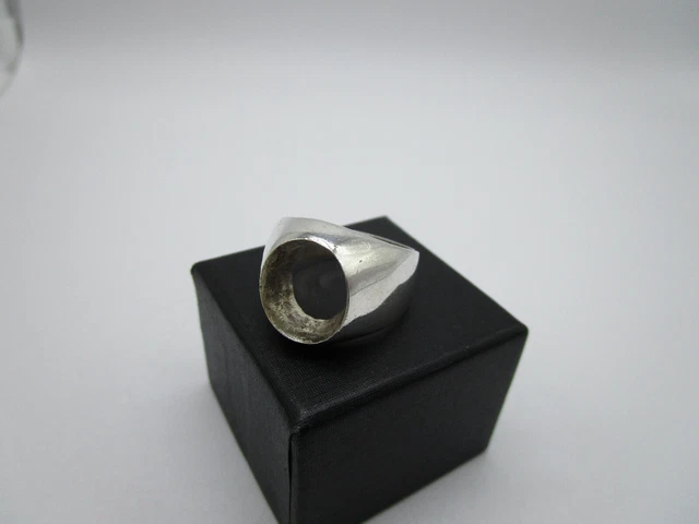 925 Sterling Silver  Ring Shank  Needs Stone   Sz  9 1/2  13 G   Taxco Tm-7U 2