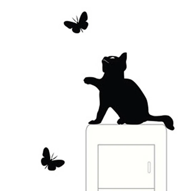 Pegatinas creativas de pared talladas para golpear mariposa interruptor creativo de luz CovUL